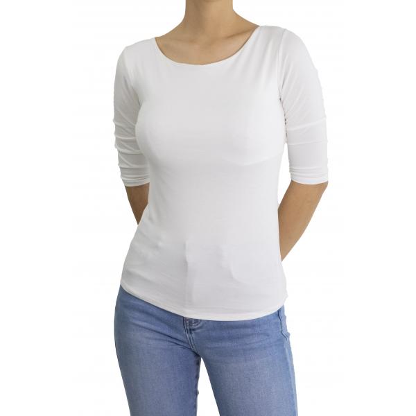 Maglia con scollo a barca con manica 3/4
